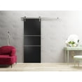 thumbnail image 6 of Sturdy Barn Door 42 x 96 inches | Planum 0110 Matte Black with Frosted Glass | Stainless Steel 8FT Rail Hangers Heavy Set | Solid Panel Interior Doors, 6 of 6