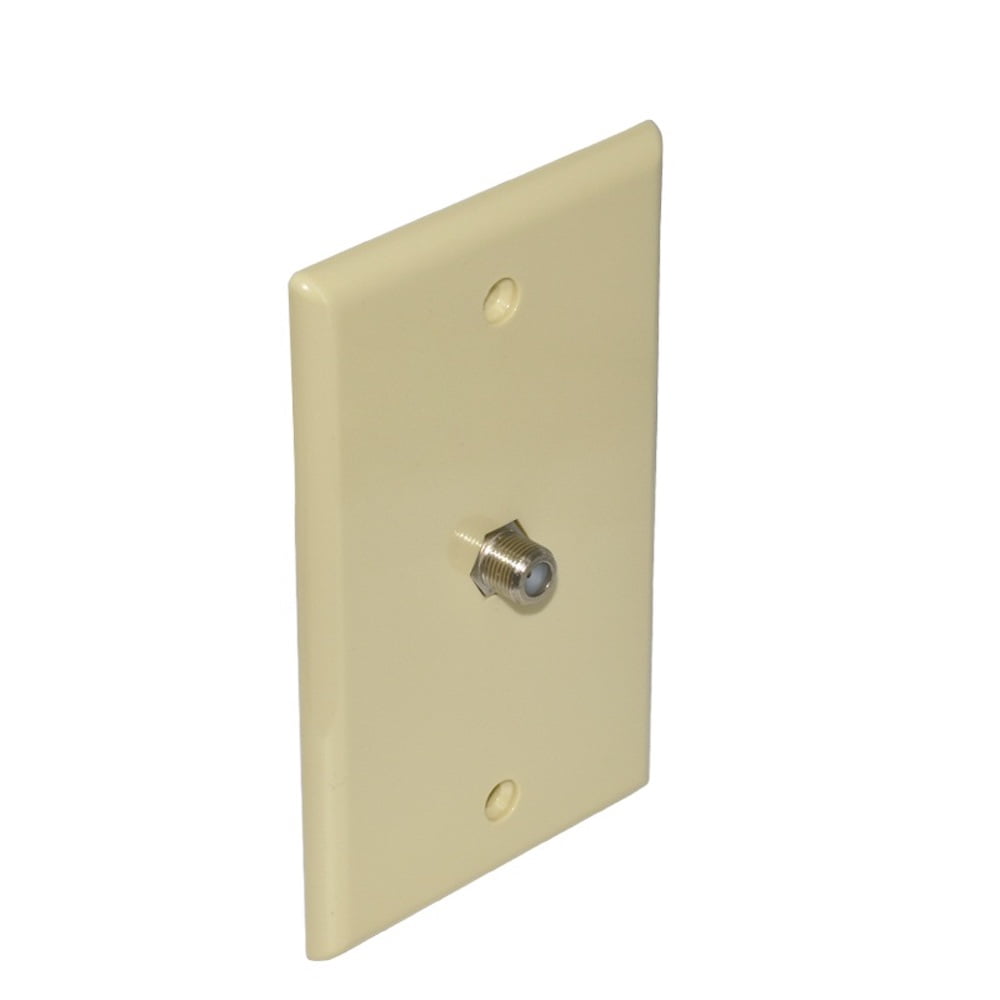 Newhouse Hardware 1Port TV Cable Wall Plate, F Connector, for Coax