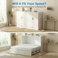 thumbnail image 2 of Mjkone Queen Size Murphy Bed with LED Light,Murphy Cabinet Bed with Folding Mattress,Convertible Cabinet Bed for Small Space,White, 2 of 9
