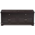 thumbnail image 3 of Baxton Studio Mason Faux Leather Shoe Storage Bench in Dark Brown, 3 of 10
