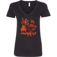thumbnail image 3 of Inktastic Life's Better Campfire Women's V-Neck T-Shirt, 3 of 5