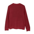 thumbnail image 6 of Women's Ribbed Knit Sweater, Textured Crewneck Pullover, Soft Thick Knit Top for Fall and Winter, Comfortable Chunky Knit Sweater for Women, Cozy Casual Ribbed Crewneck Sweater for Daily Wear Red, 6 of 9