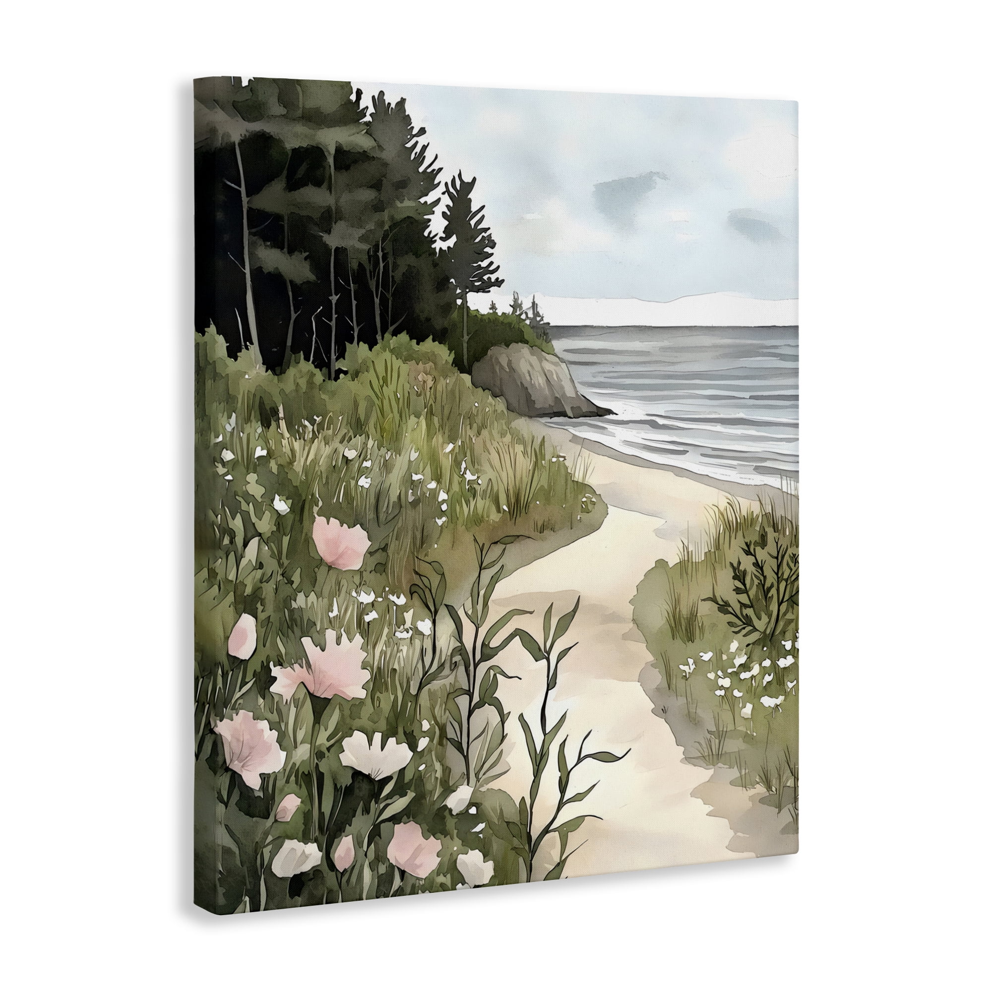 Stupell Industries Coastal Calm Floral Pathway Canvas Wall Art, design by Riley B