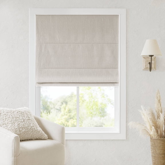 1 PCS 27x64" Total Blackout Cordless Roman Shade Linen