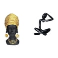 thumbnail image 1 of Estatua de mujer africana, figura de resina, adorno, pensador, escultura abstracta, figura de escritorio, delicada decoración del hogar, adecuada para, 1 of 8