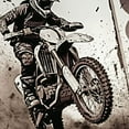 thumbnail image 6 of HAOXIT Motorcycle Outdoor Tablecloth, Motocross Image Grungy Background Poster Style Artwork Print, Decorative Washable Picnic Table Cloth, 6 of 8