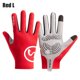 thumbnail image 4 of Guantes de bicicleta de dedos completos guantes antideslizantes para deportes de verano (rojo L), 4 of 5