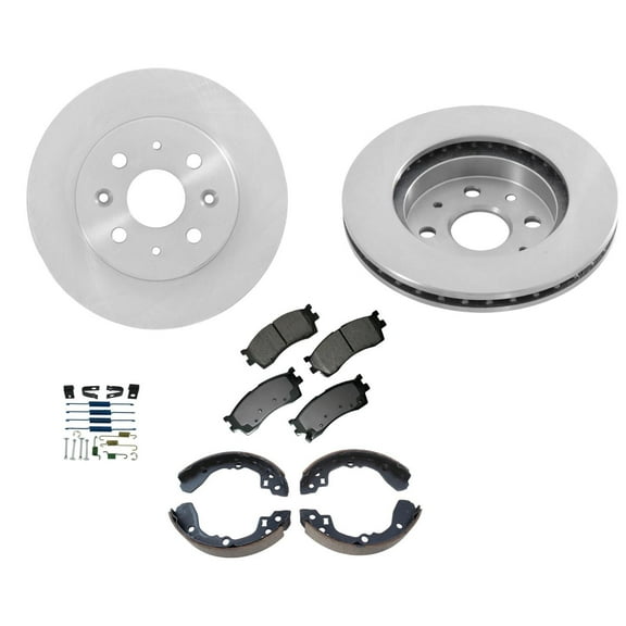 Front Disc Rotors Brake Pads Brake Shoes Springs Kia Rio 03-05 5pc Kit