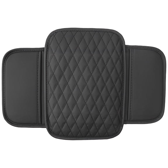 Car Armrest Cushion, Universal Fit for Car Center Console, Leather, Thickened Pad, Scratch-Resistant, Dual Side Storage Pockets for Keys, Coins, Phones, Easy Installation