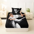thumbnail image 4 of Homewish Minimalist Cat Animal Twin Sheets,Football Games Bedding,Black White,3pcs,1 Fitted Sheet and 1 Pillowcase, 4 of 6