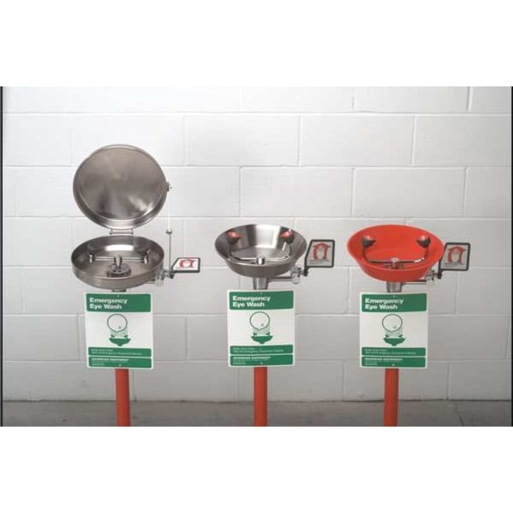 Plumbed Eyewash, Floor Mount, Plumbed, 38 in H., 16 in W G1825BC