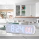 thumbnail image 1 of Reloj de escritorio, reloj de escritorio electrónico, pantalla LED, reloj de pared digital silencioso, reloj LED, para decoración interior de cabecera Blanco y azul Macarena Despertador, 1 of 8