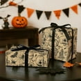 thumbnail image 5 of Kraft Autumn Wrapping Paper Roll, Mini Roll, Vintage Black Skull, Spider, Pumpkin and Gothic Floral Design Kraft Gift Wrap for Fall Holiday and Halloween Party, 17 Inches x 16.4 Feet, 5 of 8