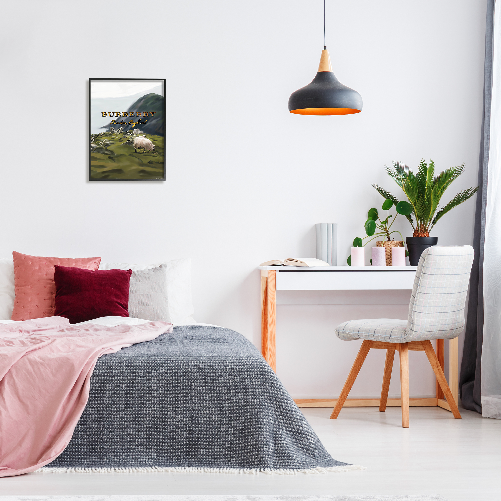 Stupell Industries Glam Brand Landscape Nature Painting Black Framed Art Print Wall Art, 16 x 20