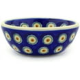 thumbnail image 3 of Polish Pottery 3½-inch Bowl (Peacock Pines Theme) Hand Painted in Boleslawiec, Poland + Certificate of Authenticity, 3 of 6