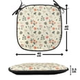 thumbnail image 4 of Autumn Chair Seating Cushion Set of 12, Pine Cones Leafs Rose Hip Seasonal Floral Composition with Soft Colors, Seat Pads for Office with Anti-slip Backing, 16"x16", Cream and Dark Peach, by Ambesonne, 4 of 6