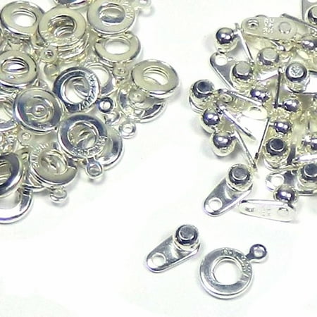 Silver Ball Clasp - Premium Weight Ball & Socket Clasp 8mm Silver Plated 36 Clasps Findings