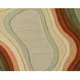 thumbnail image 3 of Oval Abstract Wave Area Rug – Multicolor Hand-Tufted Wool Carpet in Earth Tones for Modern Living Room or Bedroom – Universal Carpets, 3 of 5