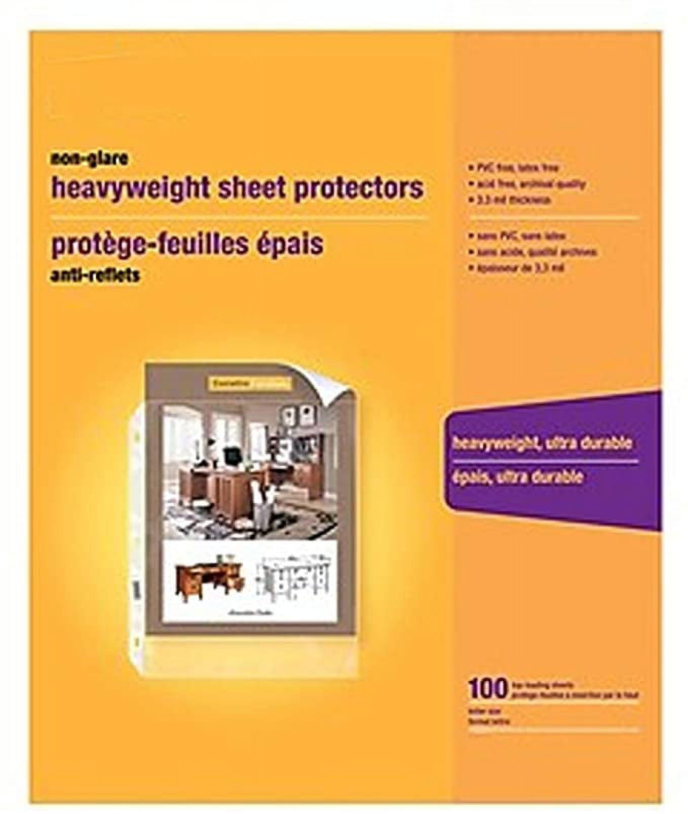 Better Office Sheet Protectors 50 Pack - Clear 8.5x11 Inch Top Loading Document Sleeves
