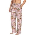 thumbnail image 6 of Yiaed Gingerbread Houses Pink Wonderland Print Men's Lounge Pants, Loose PJ Bottoms, Long Pajama Pants for Men-Large, 6 of 6