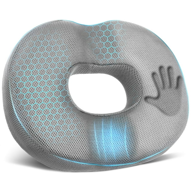 Cshidworld Cojín de Asiento Tipo Dona para Alivio Del Dolor de Coxis y Hemorroides, Cojín de Silla Tipo Dona para Embarazo Posparto y Ciática, Cojín de Silla para Trabajadores de Oficina Que Se Sient