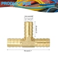 thumbnail image 2 of Conector en T de 5/8" para manguera, unión de 3 vías de latón para intersección de accesorios de manguera para agua, combustible, aire, aceite y gas, 2 of 6