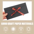 thumbnail image 3 of PAMINGONO 10Pcs Black Kraft Invitation Envelopes with Bowknot Design for Decorative Use, 3 of 6