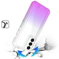 thumbnail image 3 of For Samsung Galaxy A36 3in1 Two Tone Shockproof Transparent Hybrid Case - Clear + Purple, 3 of 3