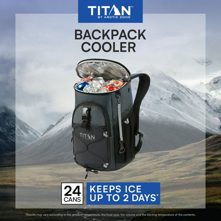 Titan by Arctic Zone 24 Can, 16 Quart Backpack Cooler, Basalt Gray