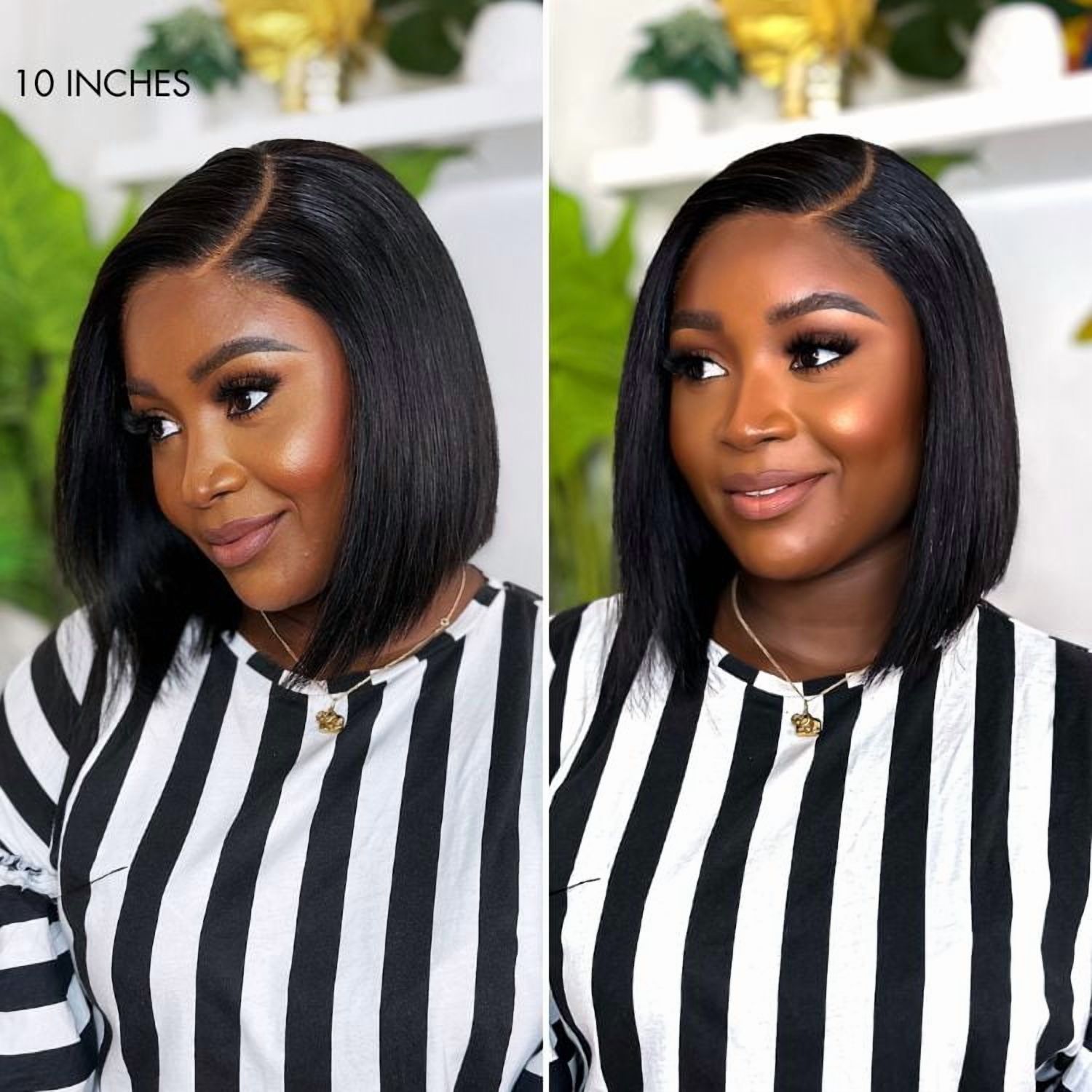 LUVME 10" All-Day Comfort Wig Blunt Cut Bob Glueless Minimalist HD Lace Short Human Hair Wig Pre-Cut Lace for Women 1pc