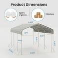 thumbnail image 3 of TIME RAY 10x15 Ft Carport, Heavy Duty Metal Car Port, All-Weather Protection, Easy Assembly for Cars, Trucks, Boats, Tractors, and Outdoor Storage, 3 of 8