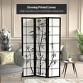thumbnail image 2 of Oriental Furniture 6 ft. Tall Canvas Bamboo Tree Room Divider - Black - 3 Panel, 2 of 5
