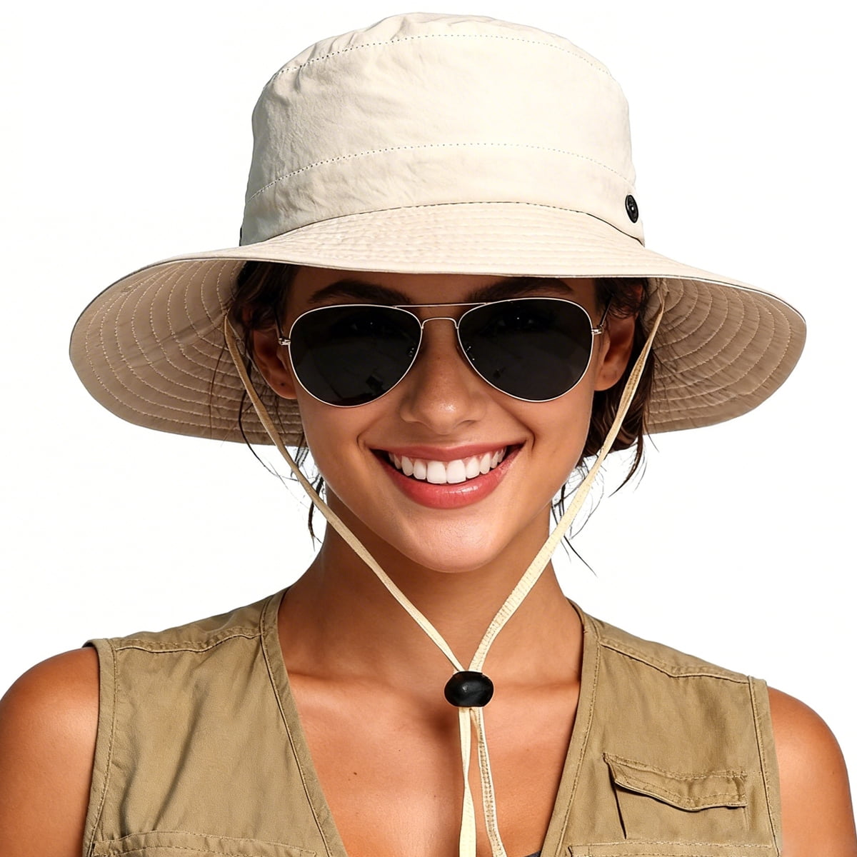 Polyester Bucket Hat Packable Sun Cap for Outdoor Travel Hiking Waterproof Packable Bucket Rain Hat Sun UV Protection  main image 3