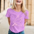 thumbnail image 2 of TSADFHJI Hauts Peplum pour Femmes Scintillants T-Shirt Imprimé à Manches Courtes Col Rond Blouse TG Violet, 2 of 5