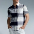 thumbnail image 2 of WXLWZYWL Mens Plus Size Button down Shirts Casual Short Sleeve Shirt Plaid Summer Beach Tops, 2 of 6