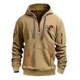 thumbnail image 2 of Sudadera con capucha para hombre, estilo casual, deportivo, de color liso, con cremallera y bolsillo, de manga larga, de poliéster., 2 of 3