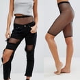 thumbnail image 3 of Huhudde Large Size See Through Biker Shorts High Waist Elastic Mesh Net Short Tight Leggings Lingerie Clubwear for Women, 3 of 11
