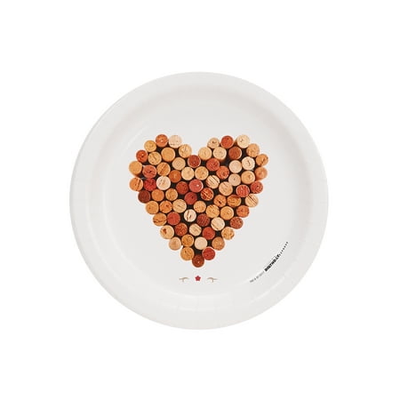 Wine Party Heart of Wine Corks Cocktail Plate (8)