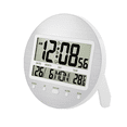 thumbnail image 2 of Alarm Clock 12/24 Hour Battery Operated Self-Setting Wall / Desk Mount Calendar Digital Clock for Bedroom Bedside White Plastic White, 2 of 6