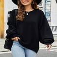 thumbnail image 2 of Women Casual Sweater Winter Long Sleeve  Neck Solid Color Loose Fit Knit Tops, 2 of 5