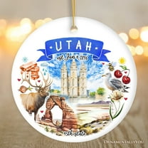 Artistic Utah State Themes and Landmarks Christmas Ornament