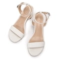 thumbnail image 3 of LuckLilac Women's Round Open Toe Sandals Chunky Low Heel Ankle Strap Heels Casual Daily Office Wedding Shoes, 3 of 7