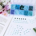 thumbnail image 2 of 10 Grids Assorted Bead for Jewelry Making, Glass Seed Bugle Tube Beads Loose Sequins Multiple Sizes for Crafts Sewing Jewelry Making,Blue, 2 of 7