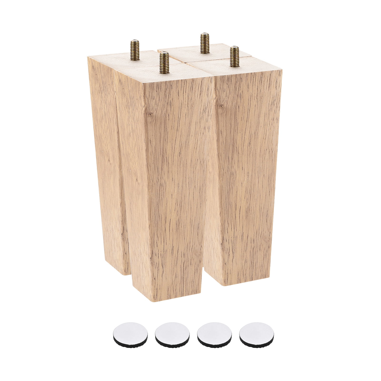 Uxcell Furniture Legs 7 Inch(180mm) Set of 4 Square Solid Wood Couch
