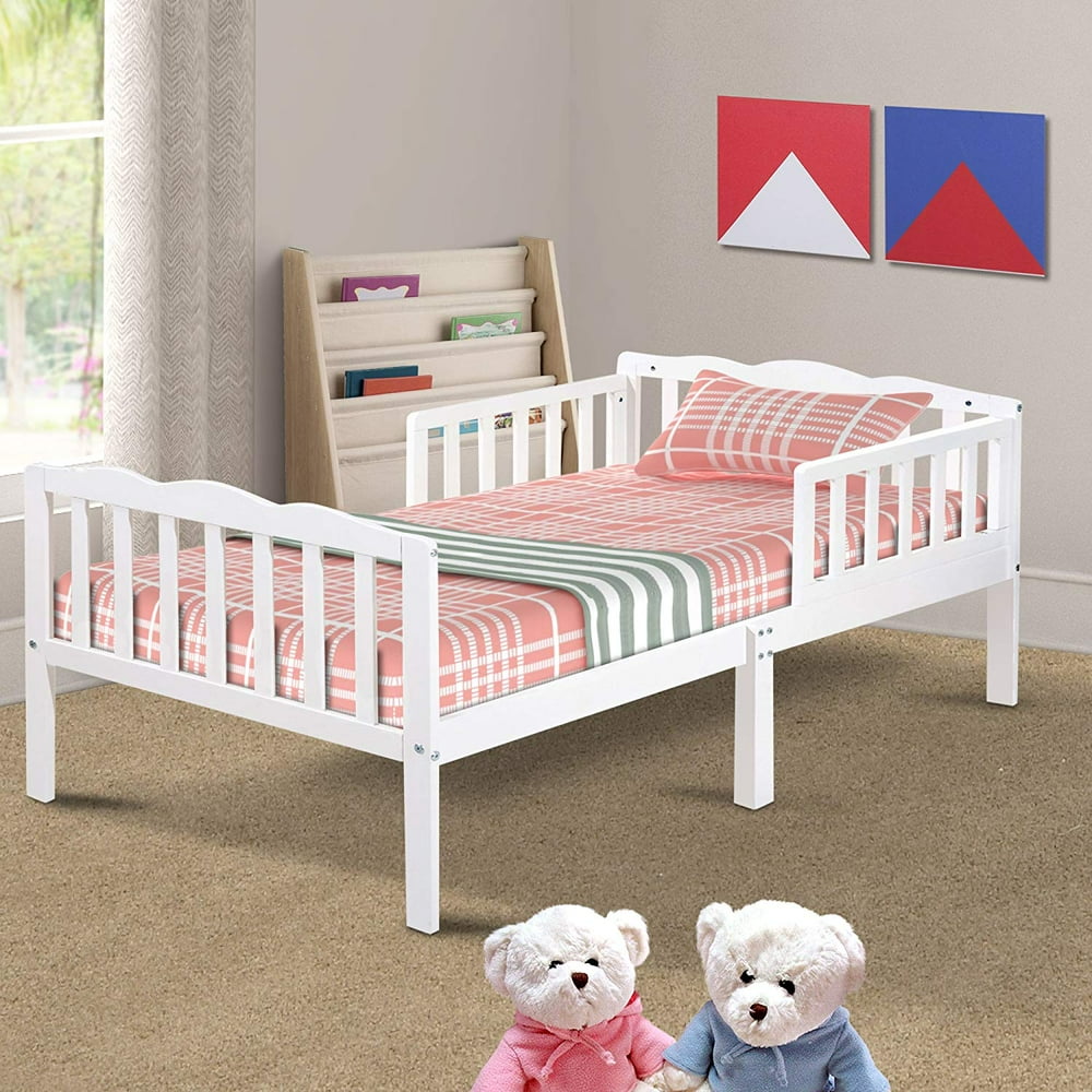 Harper&Bright Designs Classic Solid Wood Toddler Bed with Headboard and