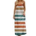 thumbnail image 2 of PNTUTB Women's Summer Fashion Striped Color Blocked Casual Sleeveless Backless Loose Comfortable Halter Maxi Dress, 2 of 6
