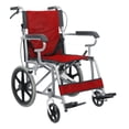 thumbnail image 1 of Silla de Ruedas de Traslado Ligera Plegable con Freno 4x4 rojo, 1 of 8