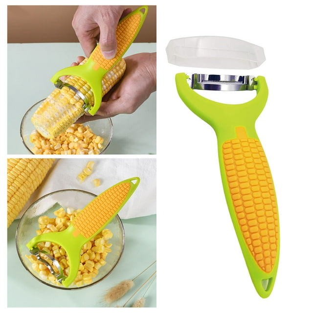 Boreal Craft Corn Cob Stripper Corn Peeler Corn Kernel Remover Cutter Household Kitchen With Stainless Steel Non Grips Speed Peeler Stainless Steel Mini Corn on The Cob Peeler Kitchen 3 Piece Peeler