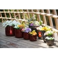 thumbnail image 2 of Olurrisa Set of 4 Fluted Ceramic Flowerpot, Modern Planter for Patio, Garden, Windowsill - Dark Coffee, 2 of 8