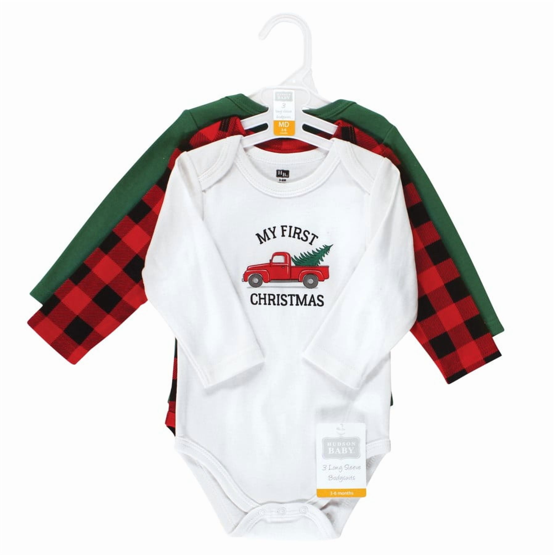 Hudson Baby Cotton Long-Sleeve Bodysuits, 3- Pack, Newborn- 24 Months